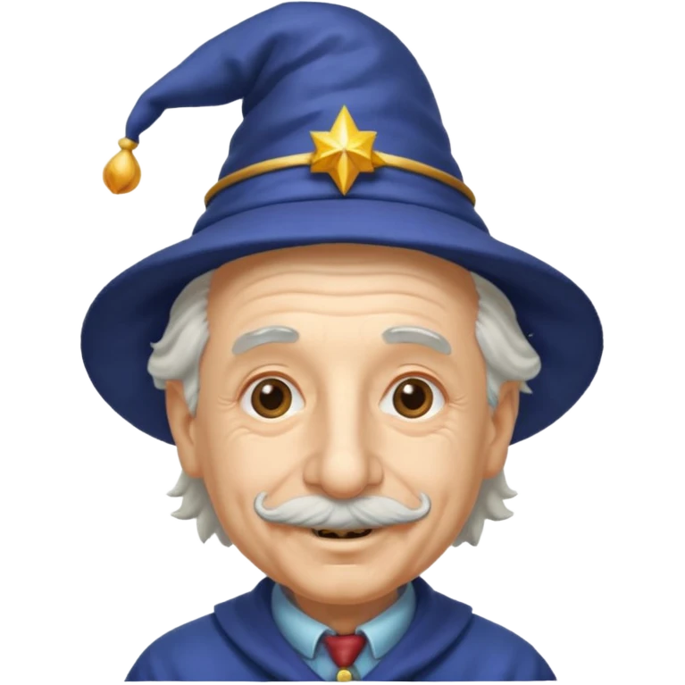 Albert Einstein, wearing wizard hat custome emoji