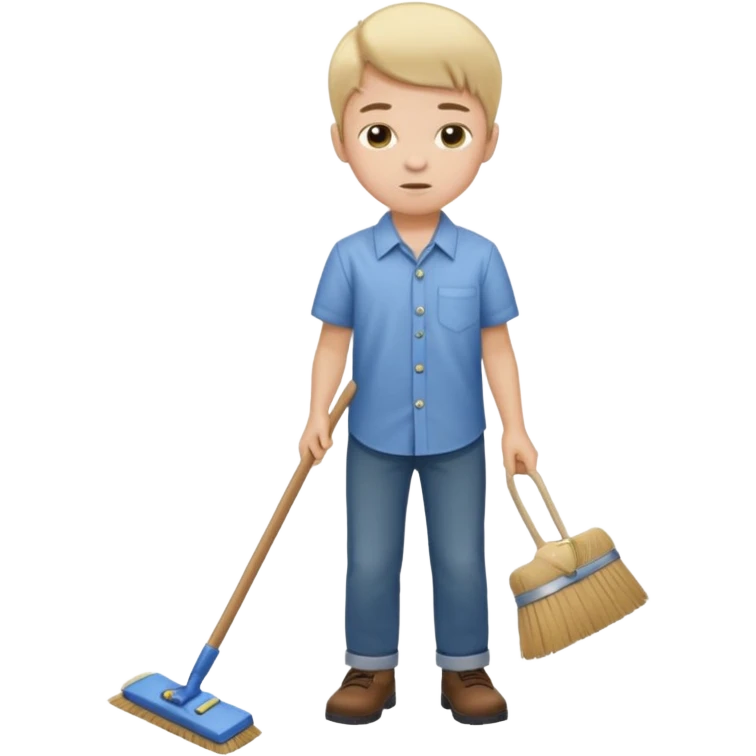 niño barriendo emoji