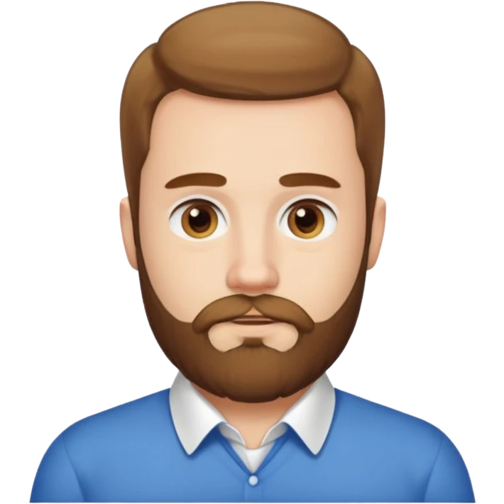 A white guy with coolers and white collar t shirt and the beard for him is at the chin area only emoji