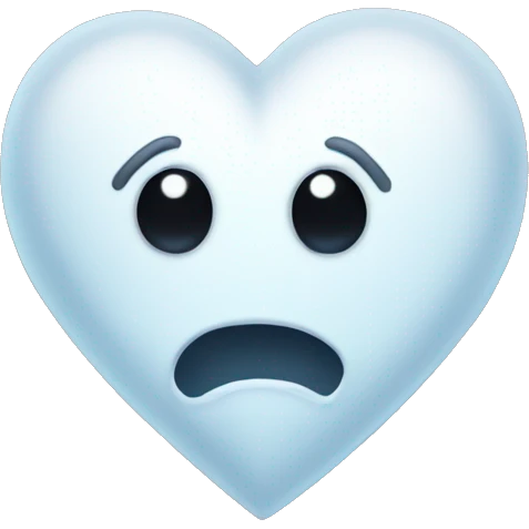White freezing heart emoji