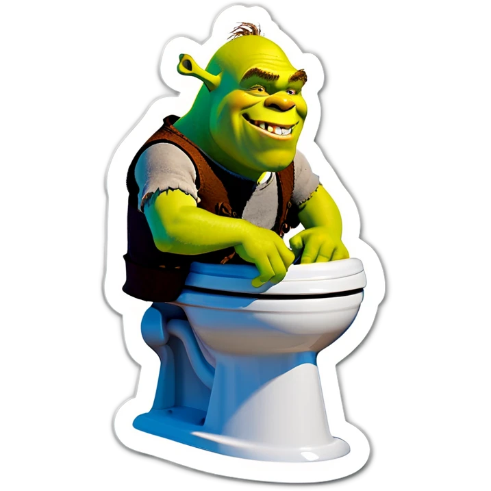 Shrek in a toilet emoji