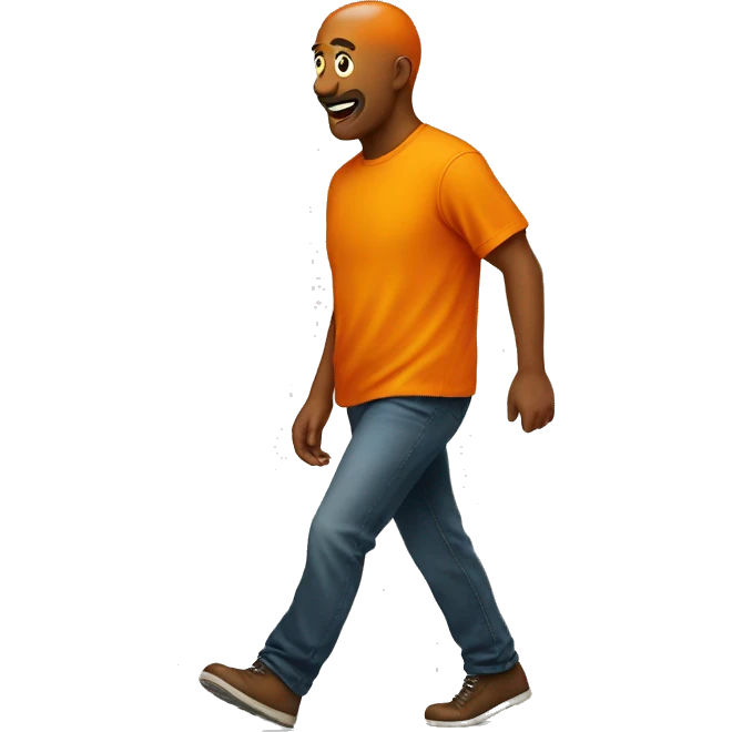 Walking orange emoji