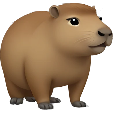 Capybara with a grey shirt pants and red converses emoji