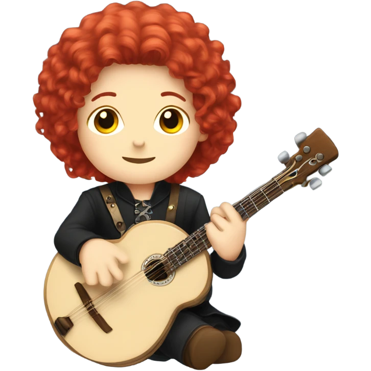 Vivaldi Red haired wig chibi sitting banjo emoji