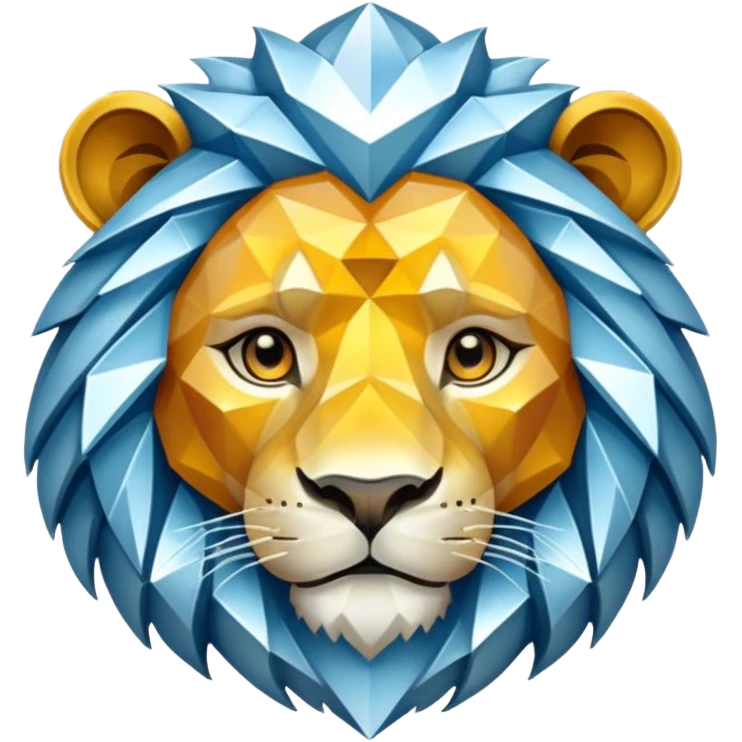 Lion made of diamond emoji