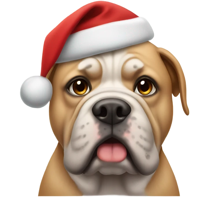 XL bully wearing a Santa hat  emoji