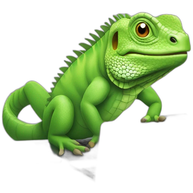iguana at computer emoji