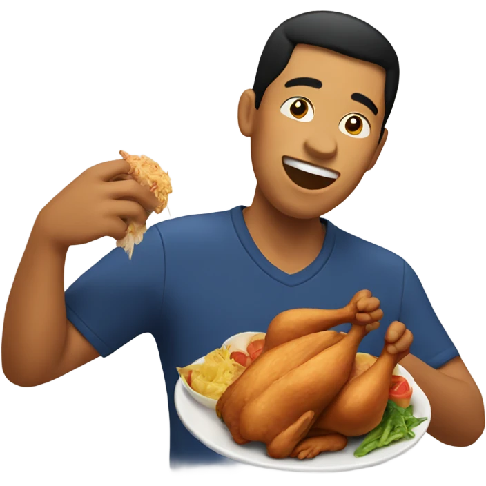 Filipino eating chicken emoji