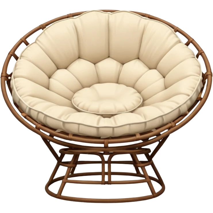 Light brown Papasan chair with cream cushion emoji