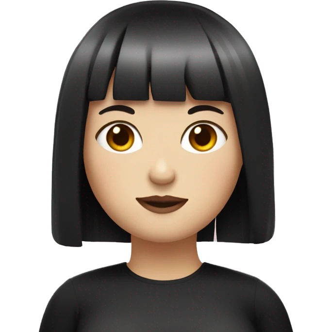 fat white girl with black hair and bangs emoji