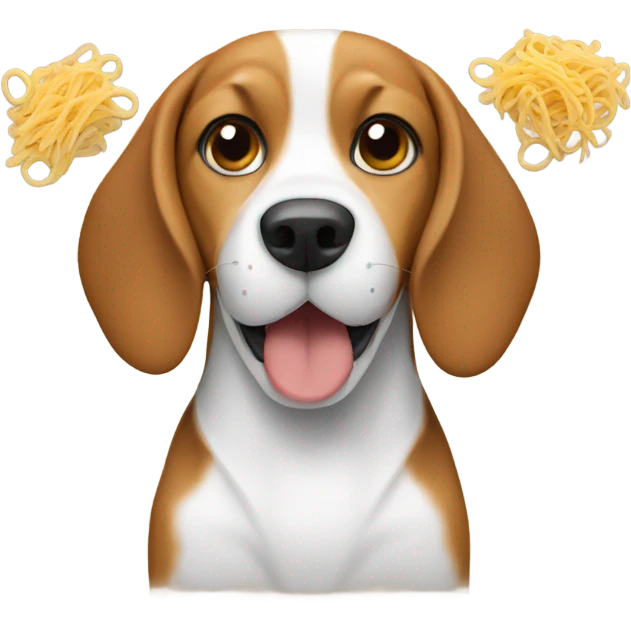 Beagle eating pasta emoji