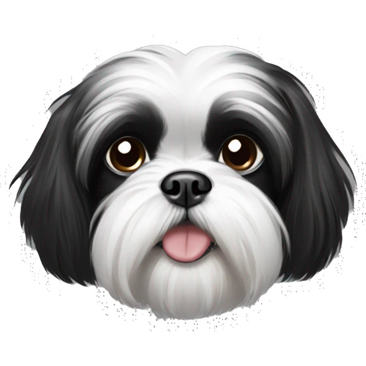Black and white Shih Tzu emoji