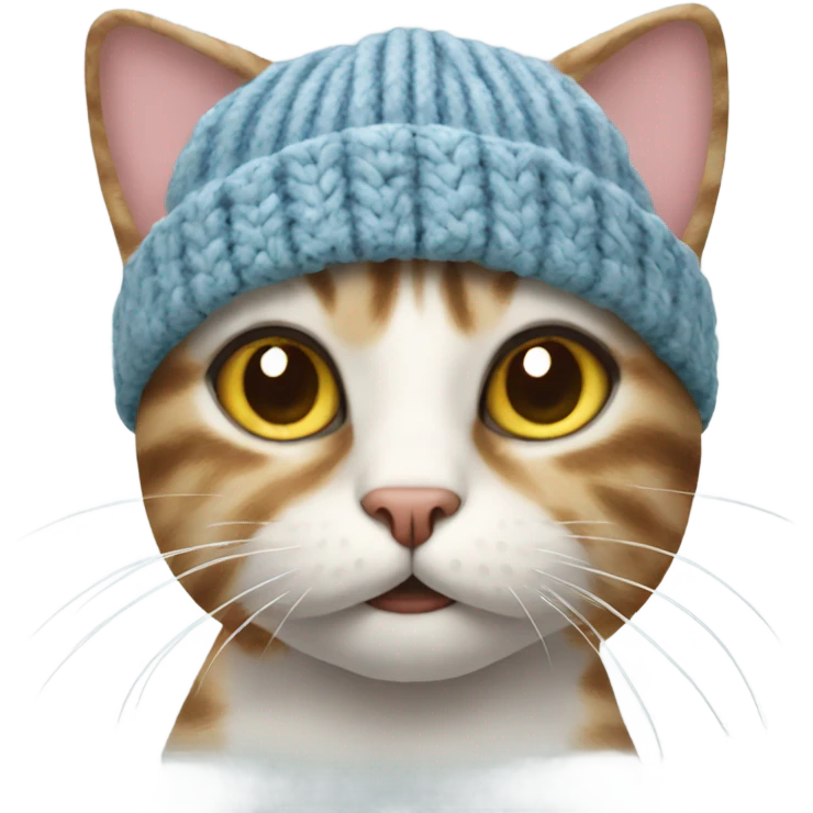 Cat wearing knitted hat emoji