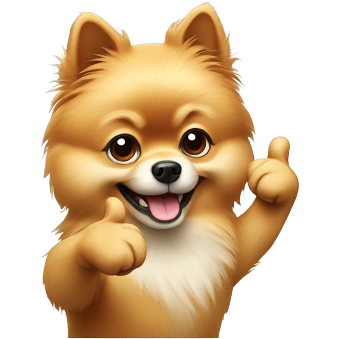 pomeranian giving thumbs up  emoji