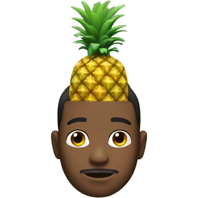 An autistic man with a pineapple on his head emoji
