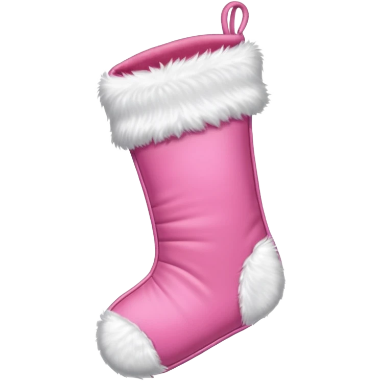 an aesthetic pink  christmas stocking emoji