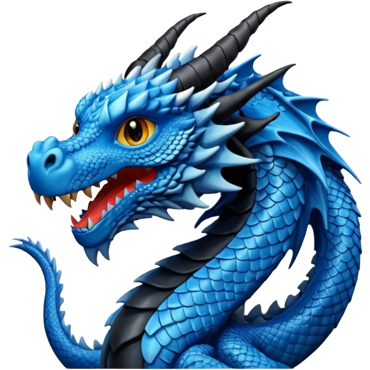Dragon bleu et noir emoji