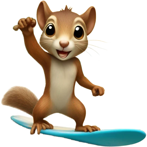 Surfing squirrel emoji