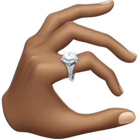 Black Hand with engagement ring emoji