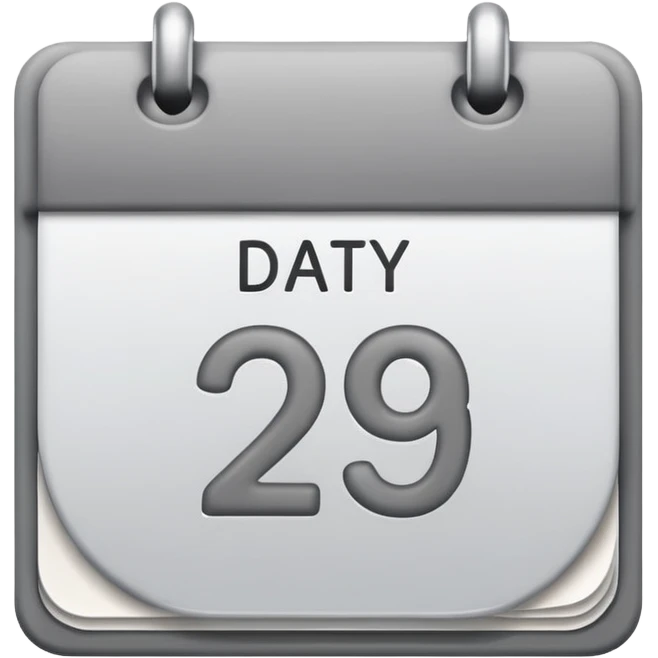 grey date calendar with number 29 emoji