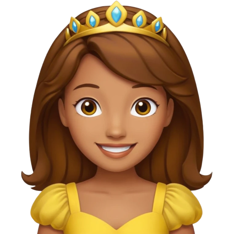 Princess daisy yelllow dress standing with brown hair  emoji