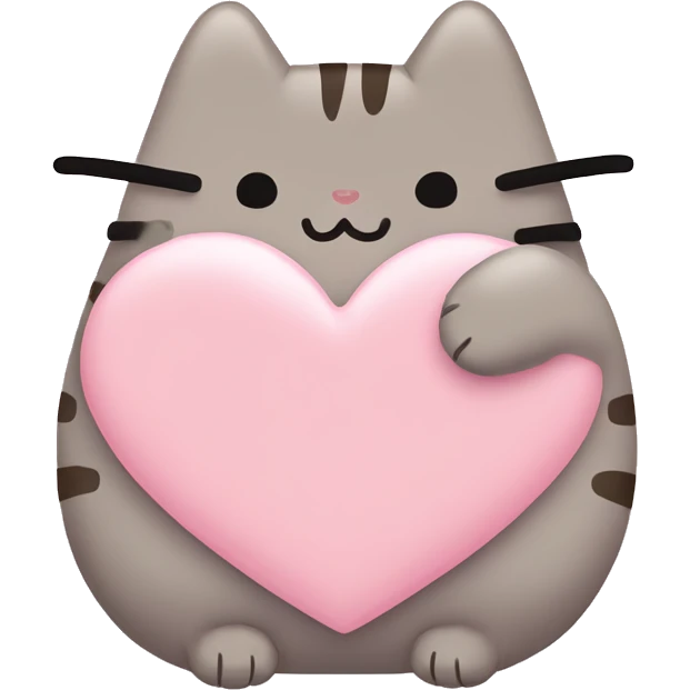 pusheen light pink heart emoji