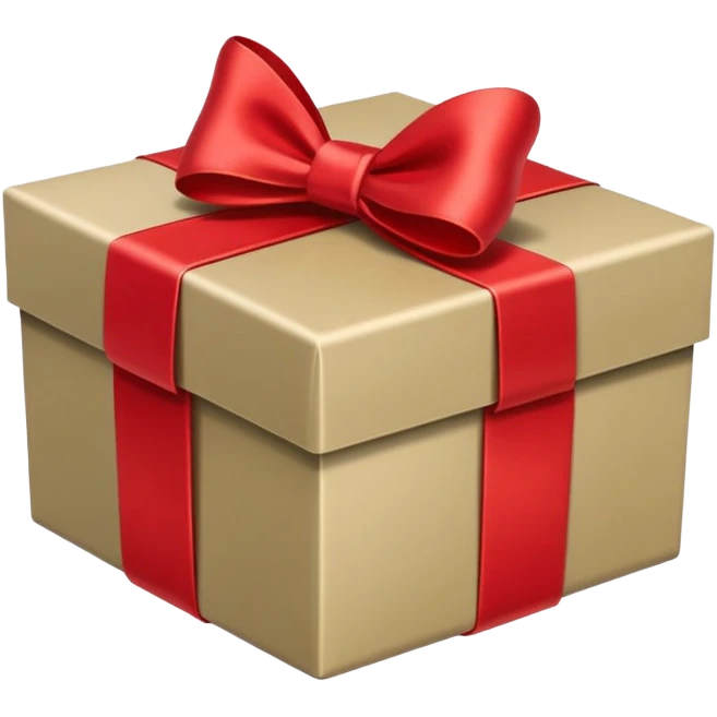 khaki box with bow emoji