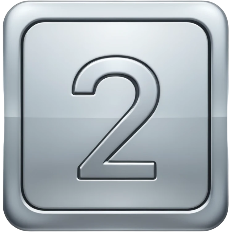 Make a square icon for a paid subscription, silver, and the number 2. emoji