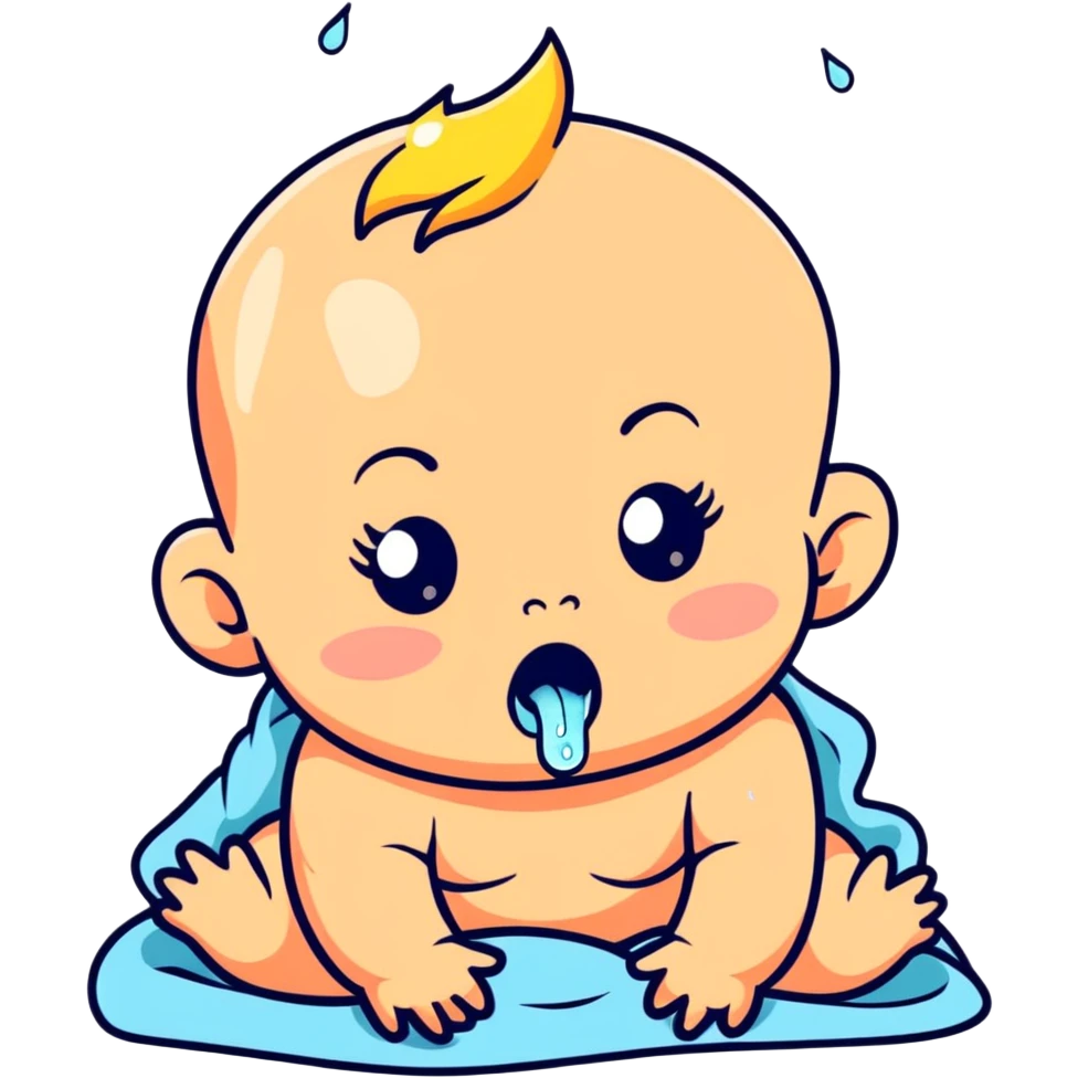 colorful crying baby emoji