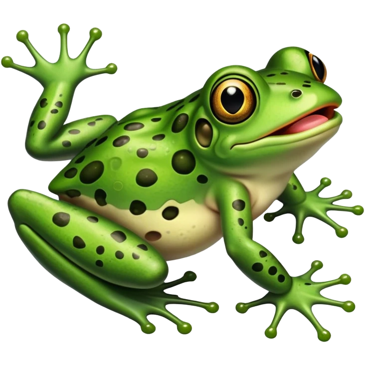 frog trying to catch a fly with tongue out and crossed eyes emoji