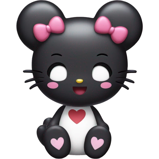 Kuromi hello kitty happy with hearts emoji