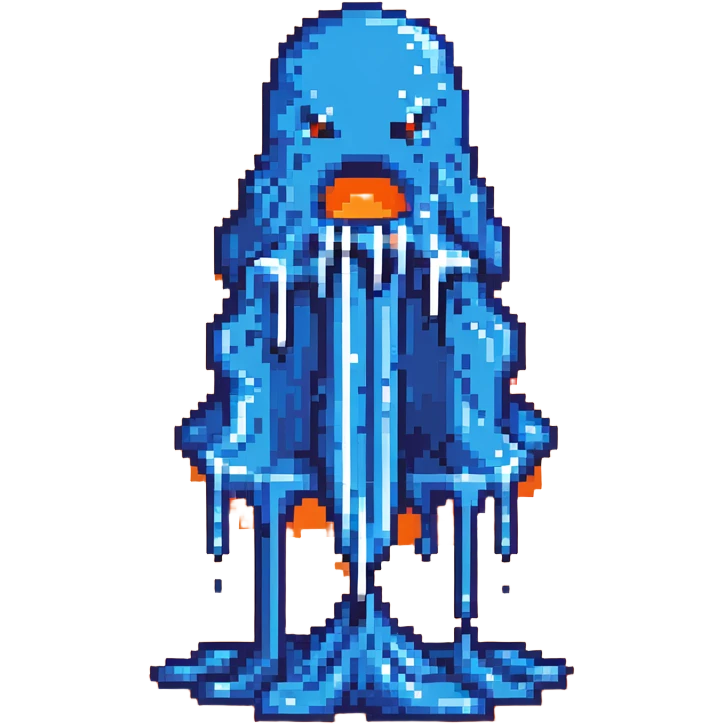 blue slime monster dripping goo emoji