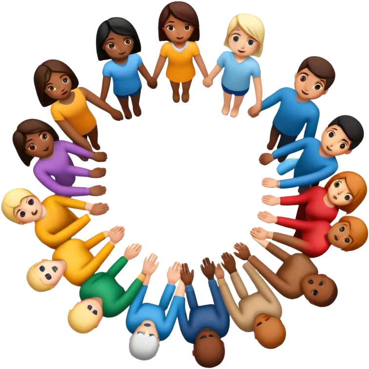 a group of professional holding hands in circle emoji