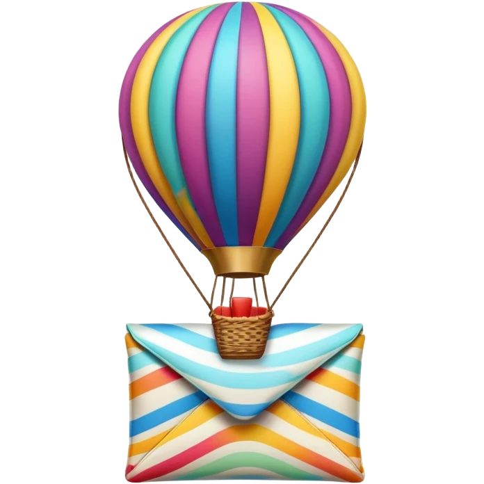 Hot air balloon with striped envelope emoji
