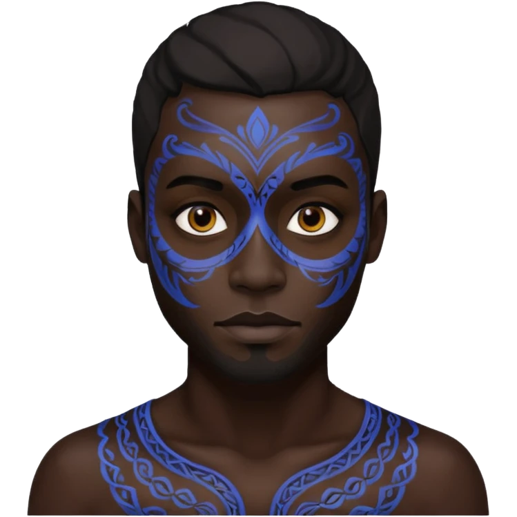 face painted black man  emoji