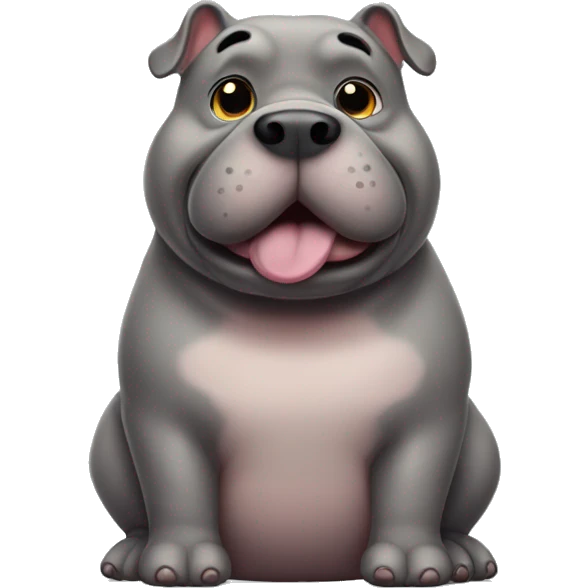 chubby dog hippo with a belly emoji