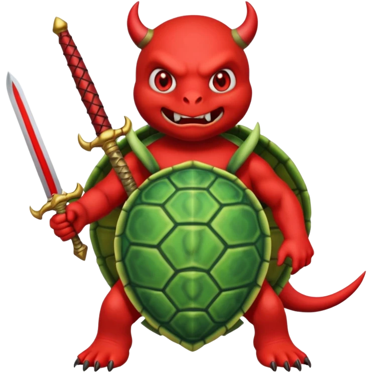 A devil in a turtle carapace add devil sword emoji