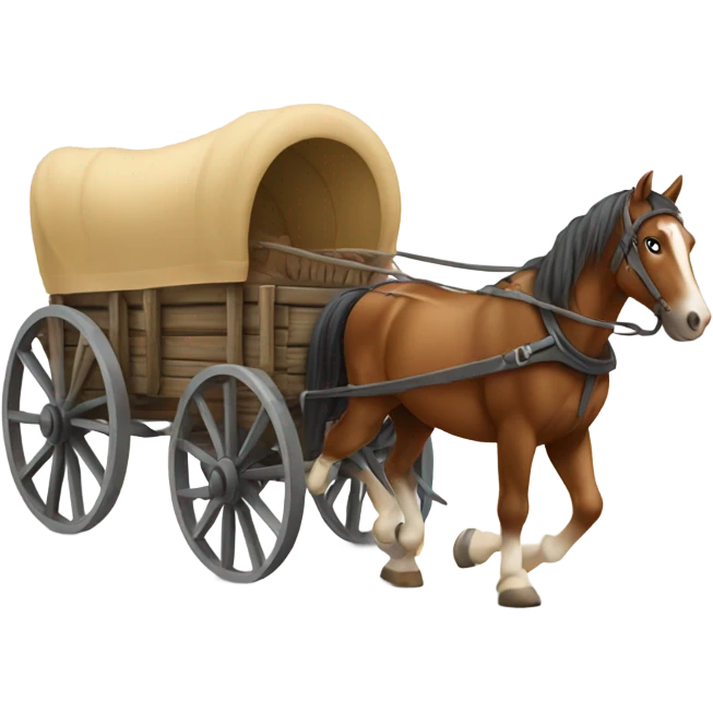 Horse with wagon emoji