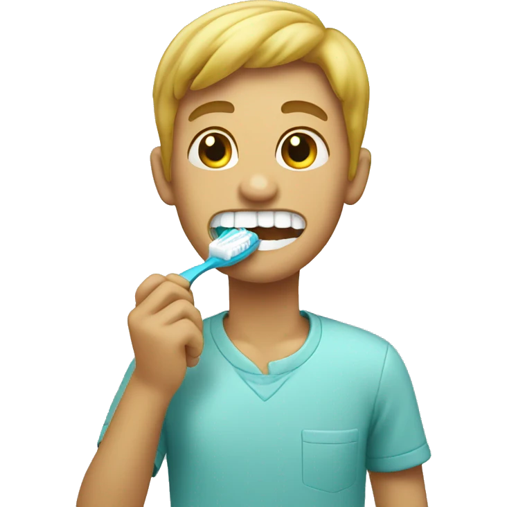 brushing teeth emoji