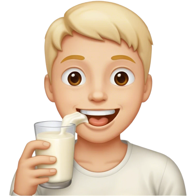 Happy face with milk in mouth  emoji