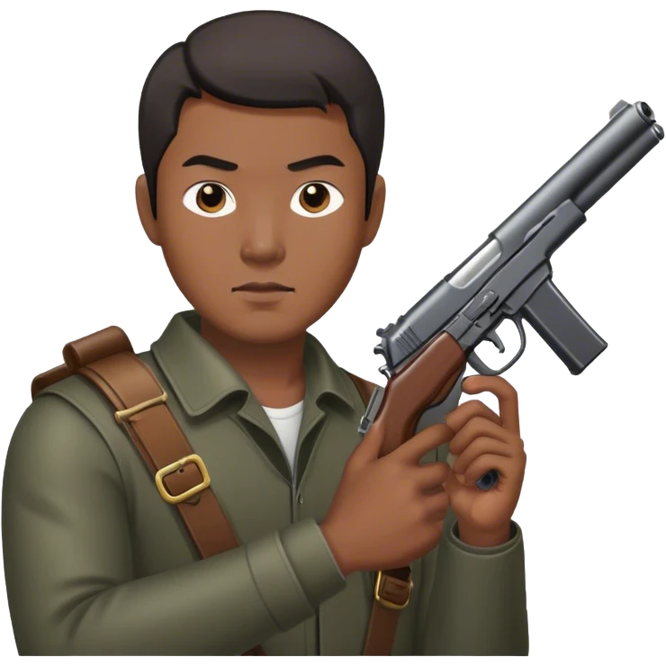 asian Man with a gun emoji