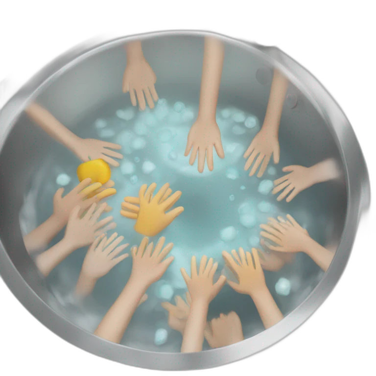 crowded hand washing sink emoji
