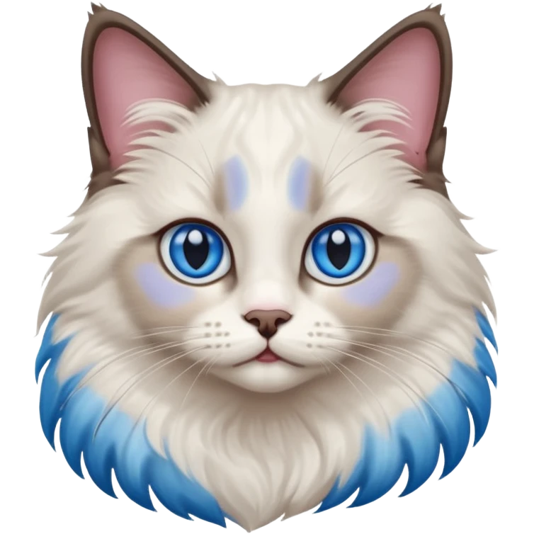 ragdoll, blue eyes, bi color emoji