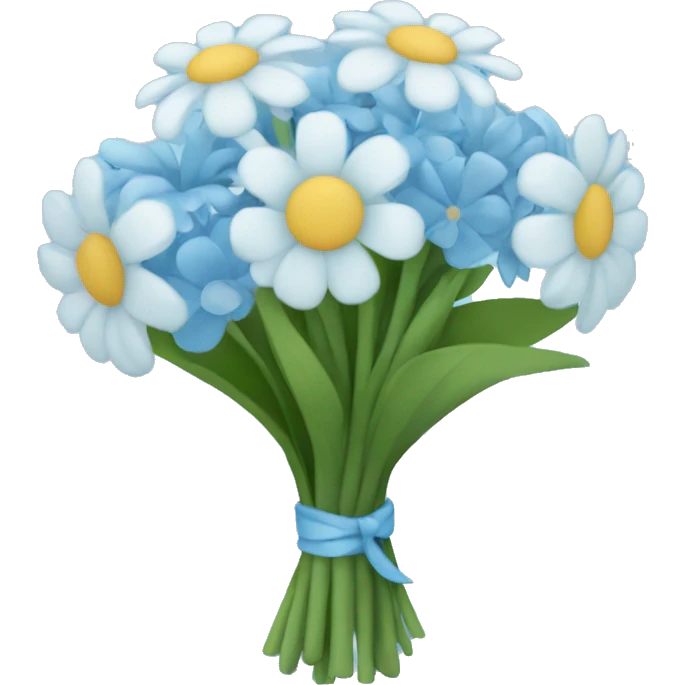 light blue flower bouquet  emoji