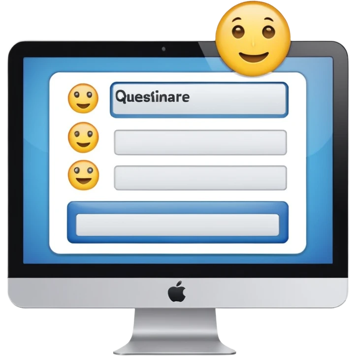 combination of a computer with a questionnaire  emoji