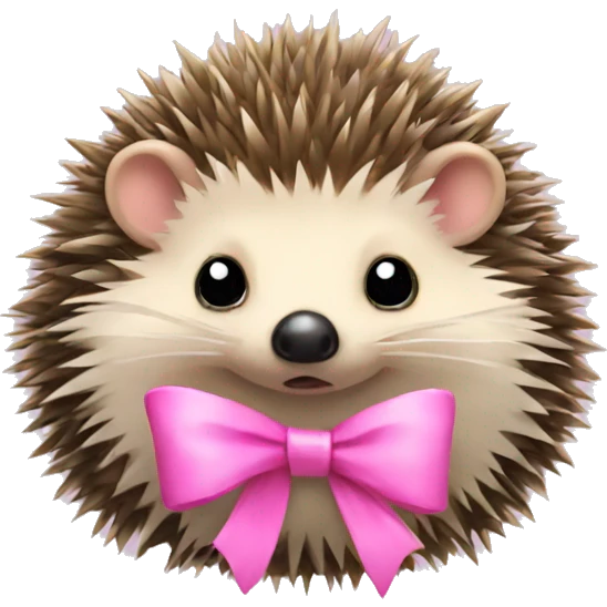 hedgehog with a pink bow emoji