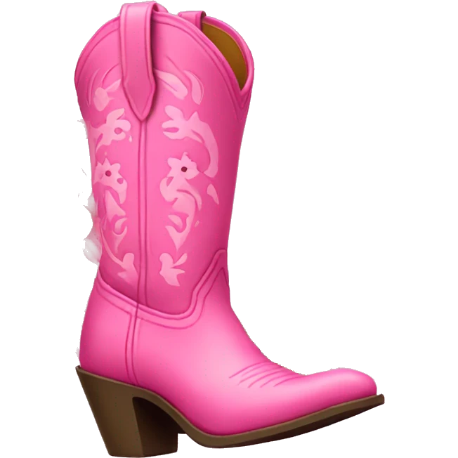 Pink cowgirl boot with flowers in it emoji