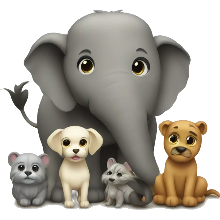 animal family traveli together emoji