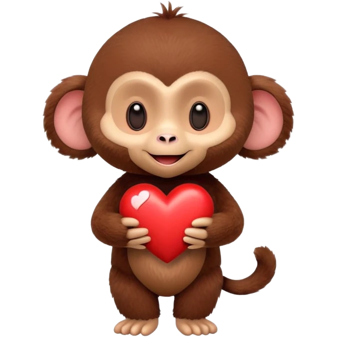 Cheburashka holding a heart in its hands emoji