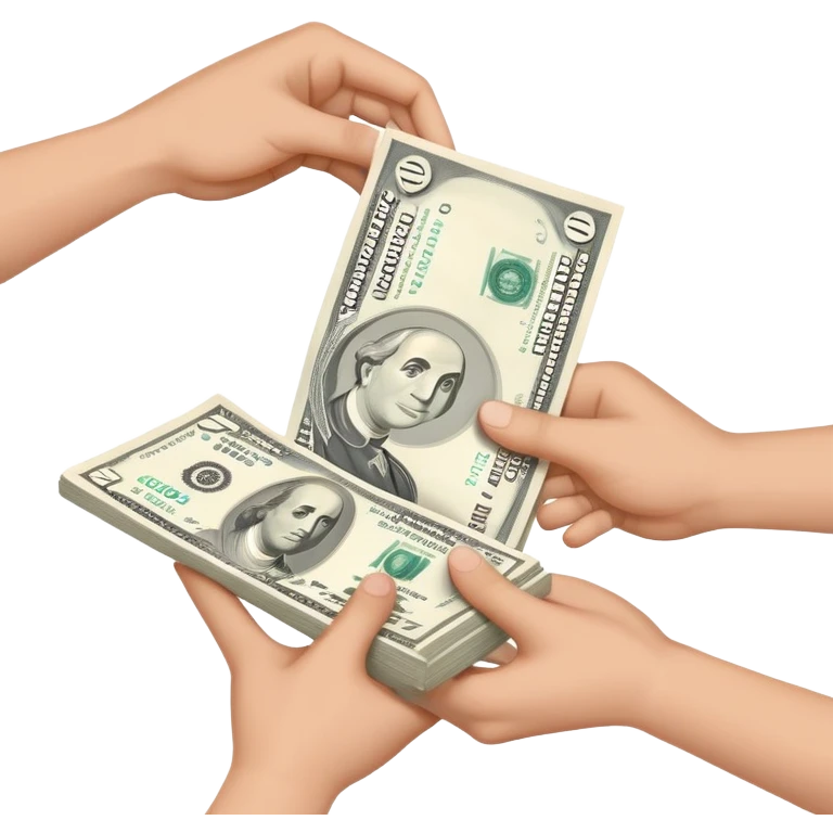 giving money from hand to hand emoji